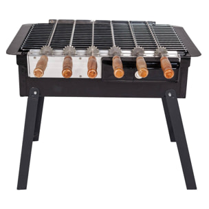 Barbecue a carbonella, a batteria, colore nero, cm 54 x 36 x h45