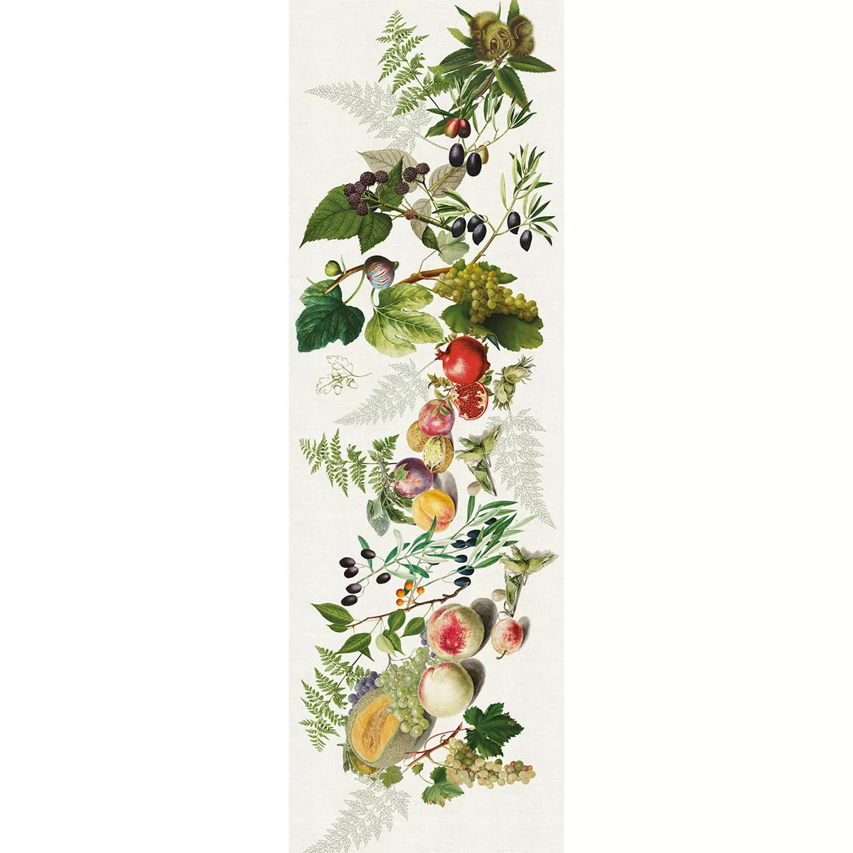 Chemin de table lin & coton lavé 190 g/m² imprimé multicolore Abondance d'automne naturel