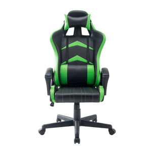 Jerez - sedia racing gaming in pvc e nylon nero e verde