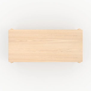 Table rectangulaire en placage frêne effet blanchi 6 places - Irène