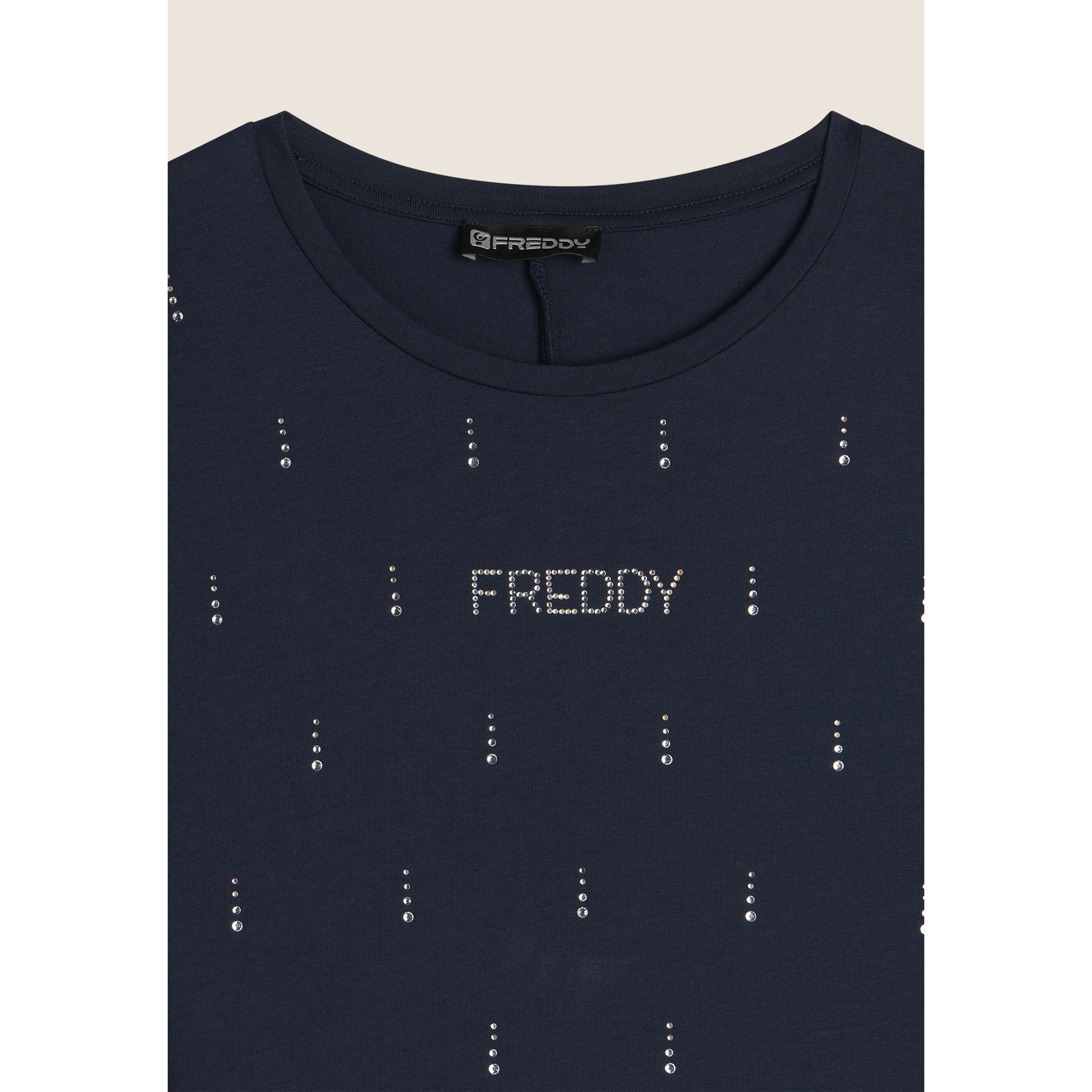 Vestito Svasato con Strass in Jersey Modal