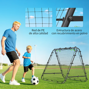 Red de Rebote Plegable de Doble Cara, Reboteador de Fútbol Ángulo Ajustable de 5 Niveles, con Tubo de Acero, Fácil de Instalar, Entrenamiento de Fútbol, Tenis, Béisbol, 100x95x90 cm, Negro