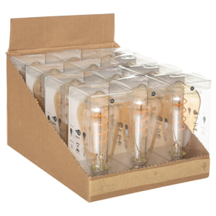 Ampoule LED "Larme" ambrée - filament torsadé E27