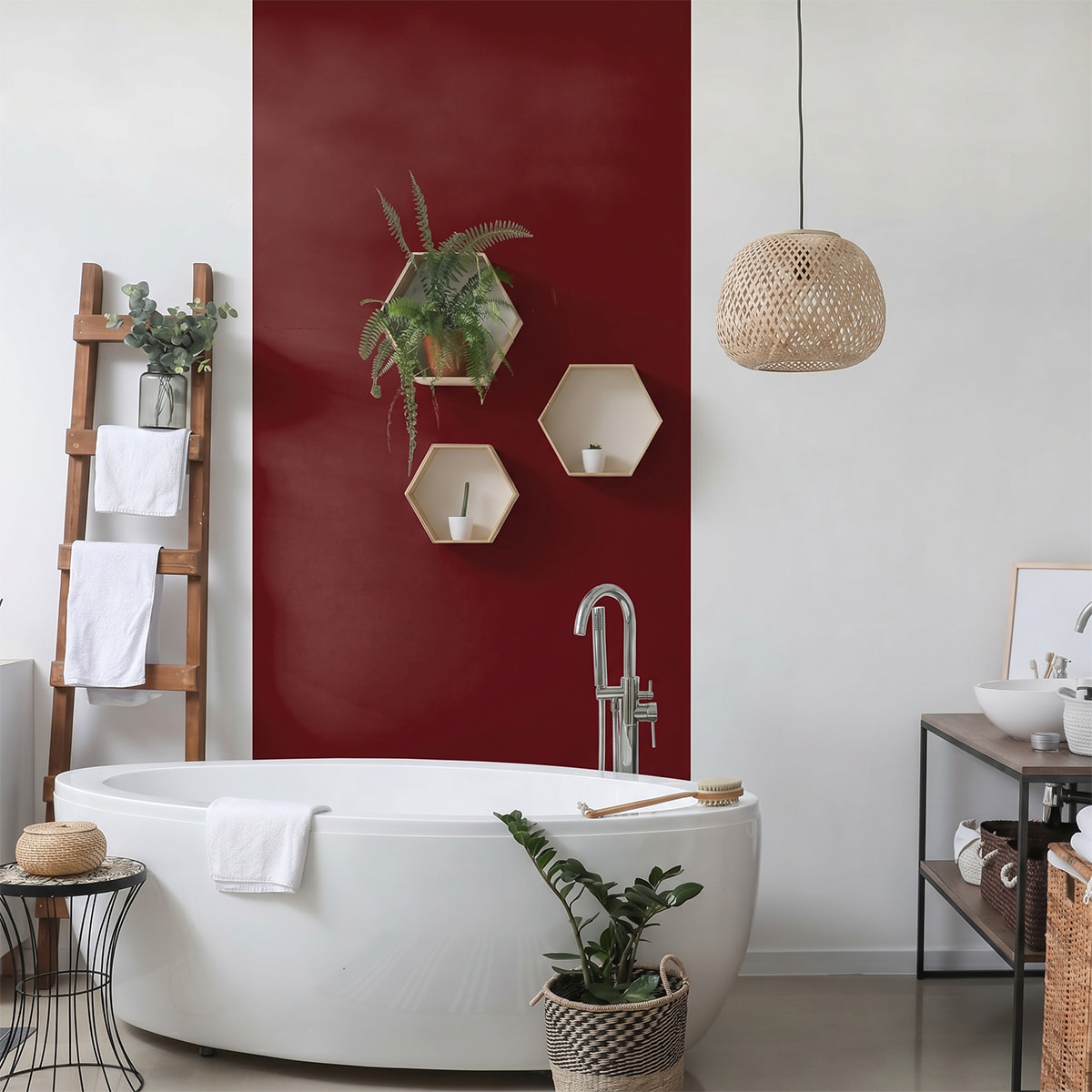 Rouleau adhésif décoratif Vinyle au Mètre - Bordeaux - Sticker Lavable Imperméable Mur Cuisine Meubles