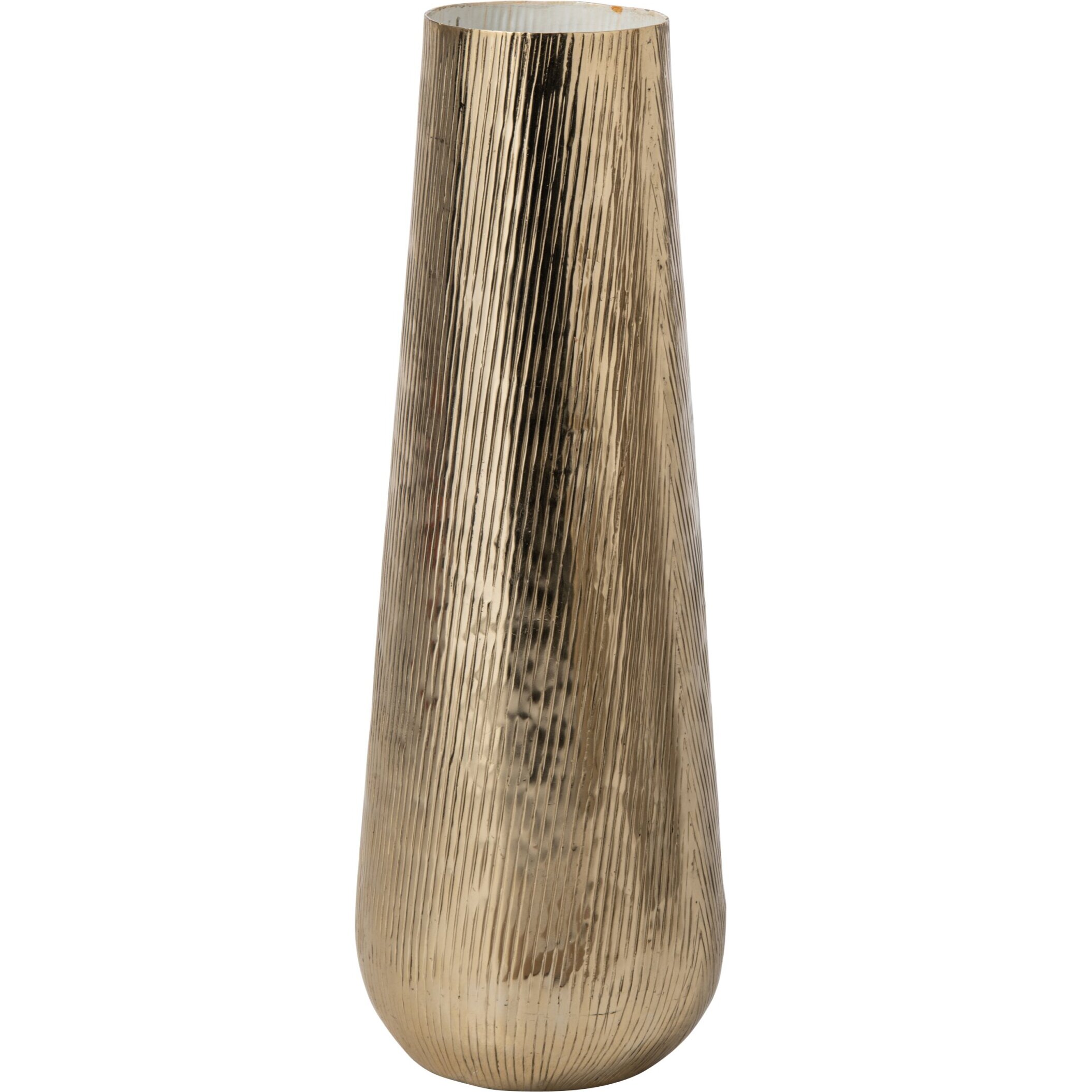 J-Line vase ligné - aluminium - doré/blanc - large