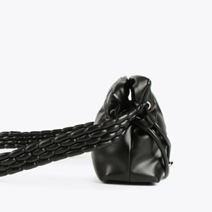 Borsa a tracolla con manico effetto pelle intrecciata