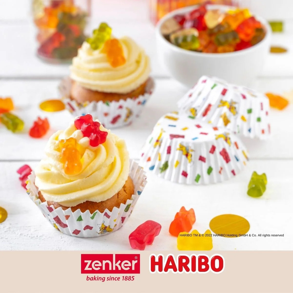 Lot de 50 moules à muffins en papier 6 cm Zenker Haribo