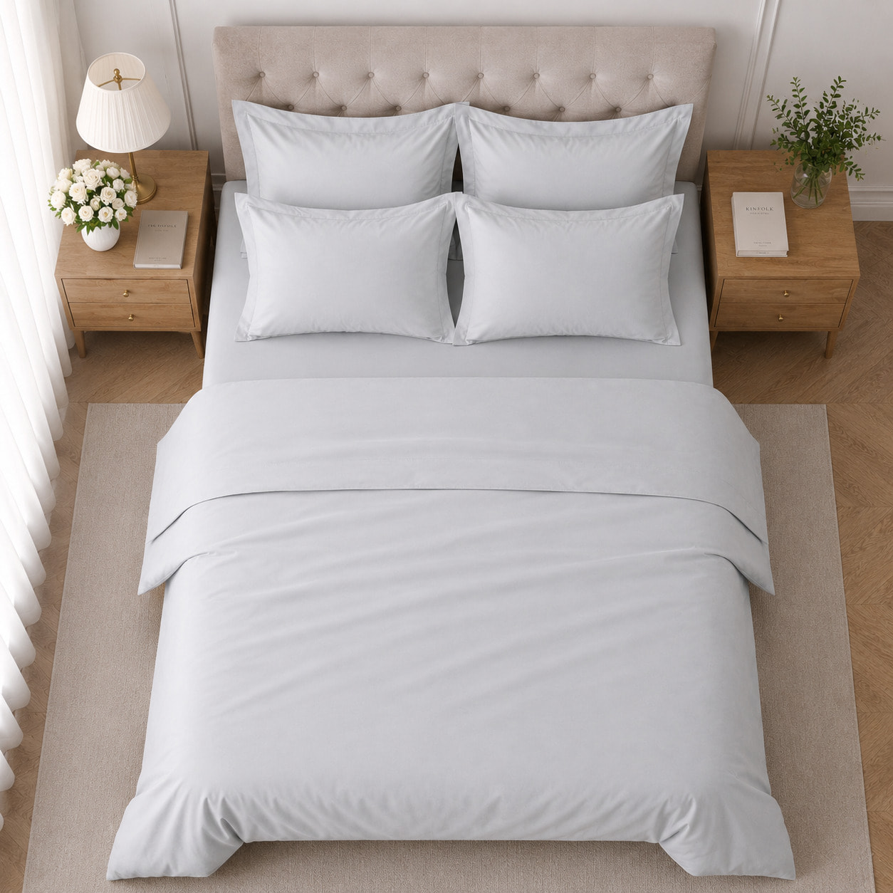 COTONISSIMI Completo Letto Tinta Unita in 100% puro cotone