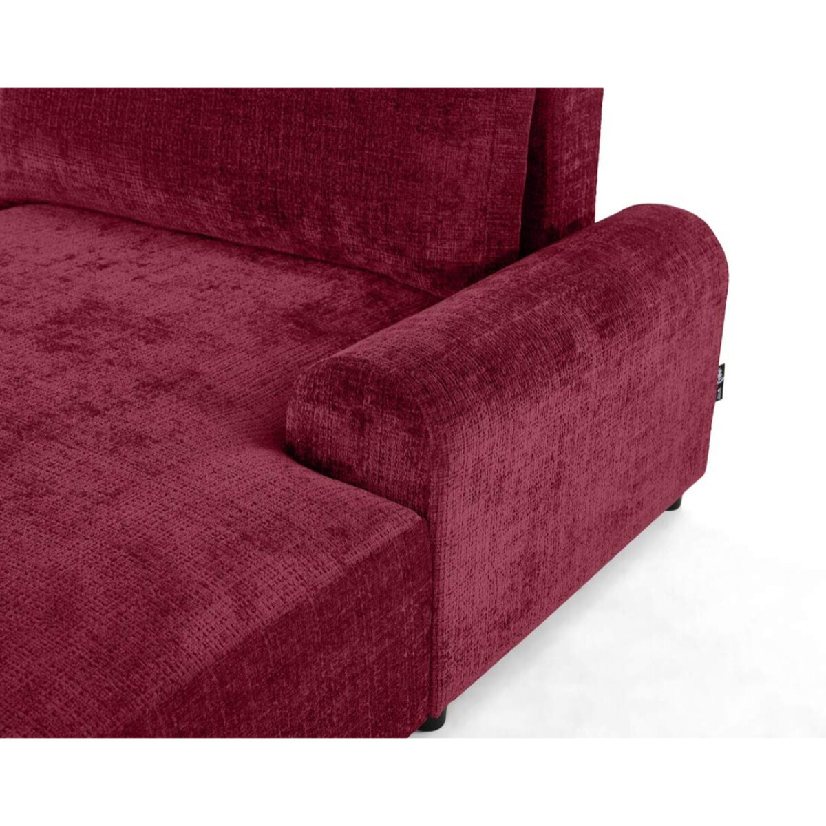 Nelly - canapé d'angle droit 4 places convertible avec coffre en velours texturé - Prune