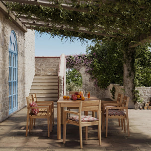Table de jardin extensible en teck 6 à 8 personnes - Kora