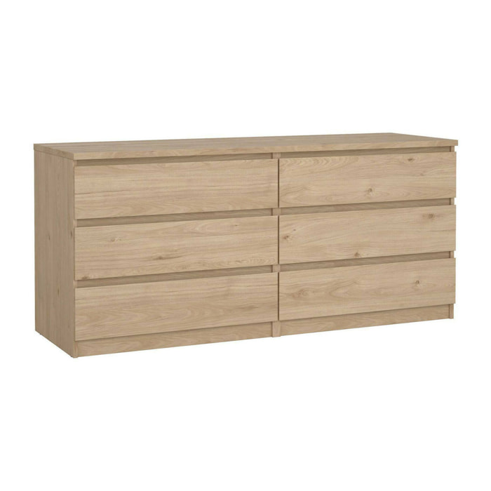 Credenza Abacadabra, Buffet da soggiorno, Madia da salotto, Dispensa da cucina, 154x50 h70 cm, Rovere