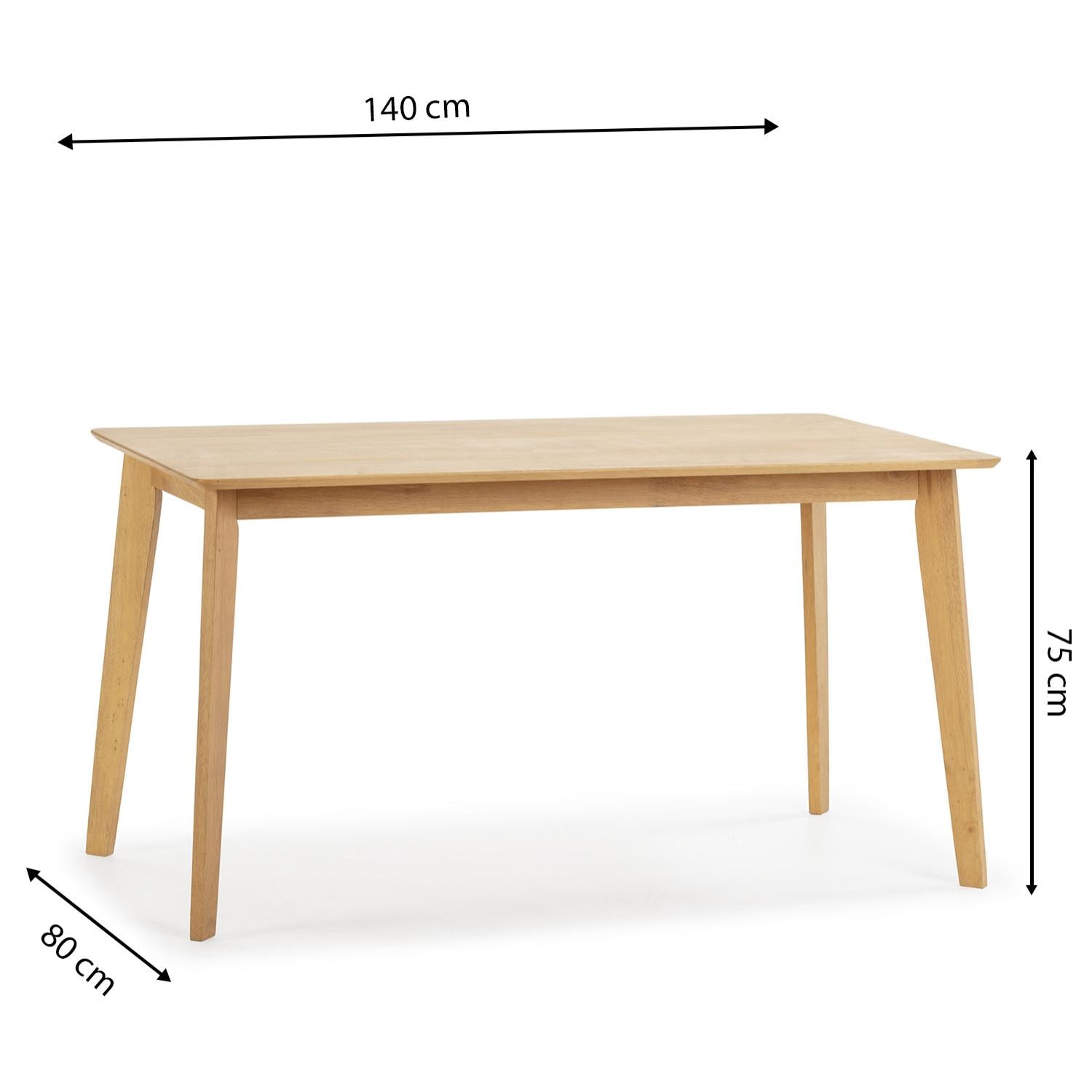 Mesa de comerdor Pomago 140x80 cm, madera maciza