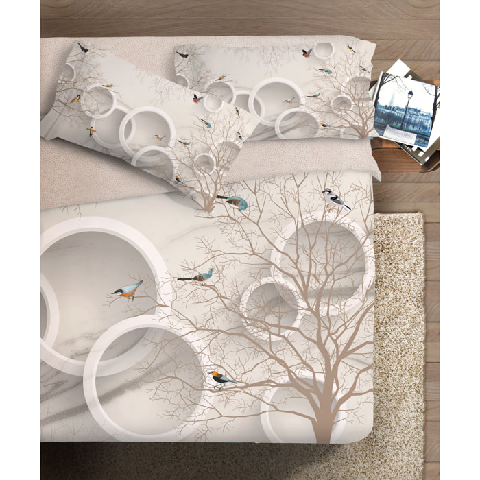 Parure copripiumino fotografico Fine-Art IPERSAN Puro Cotone Birds
