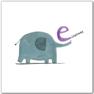 Affiche enfant e comme éléphant Affiche seule