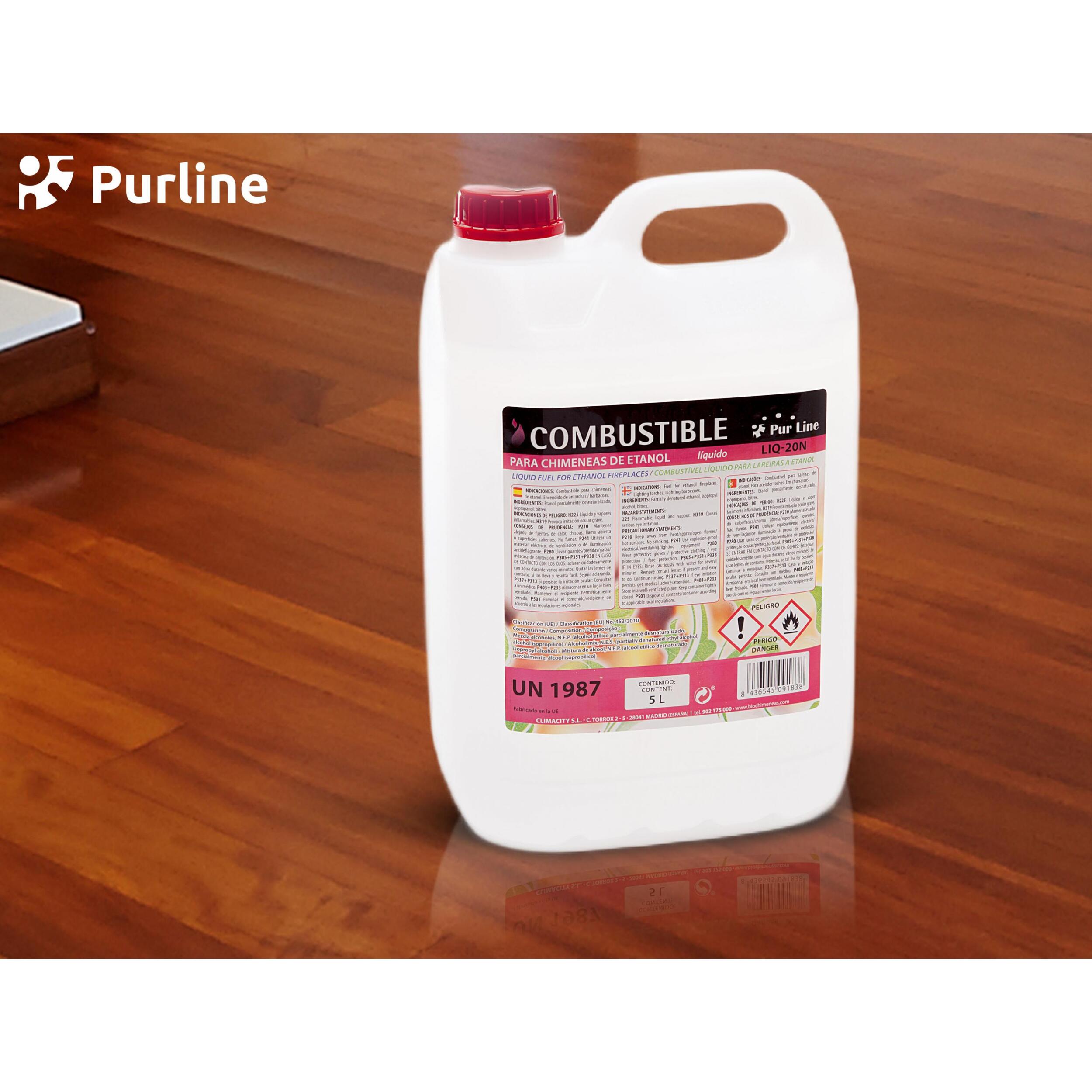 Combustible Etanol de origen natural aroma neutro  garrafa LIQ-20N 5L PURLINE  W
