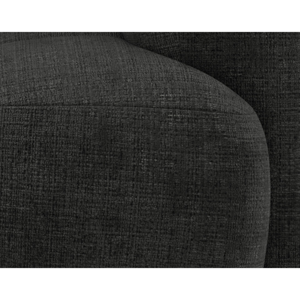 Grace - module d'assise droit en velours texturé - Gris Anthracite