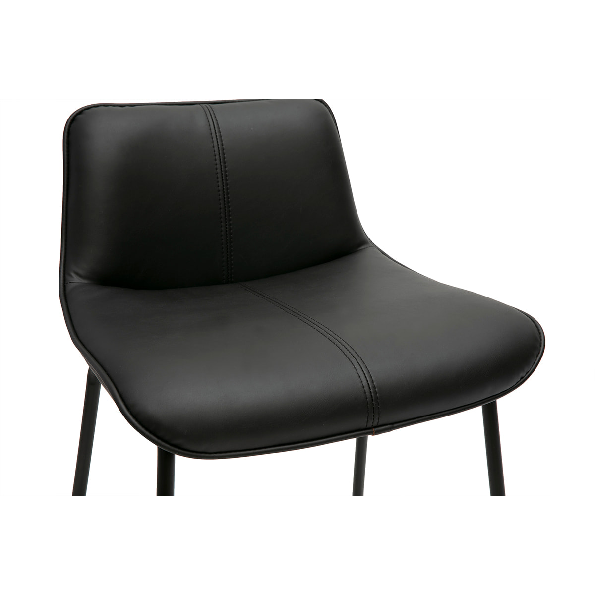 Tabourets de bar noirs et métal H65 cm (lot de 2) BOOST