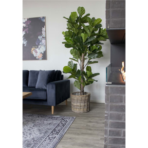 Ficus lyrata artificiale Fiddle Leaf Tree verde H 190 cm