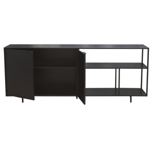 Buffet industriel en métal noir 2 portes L180 cm KARL