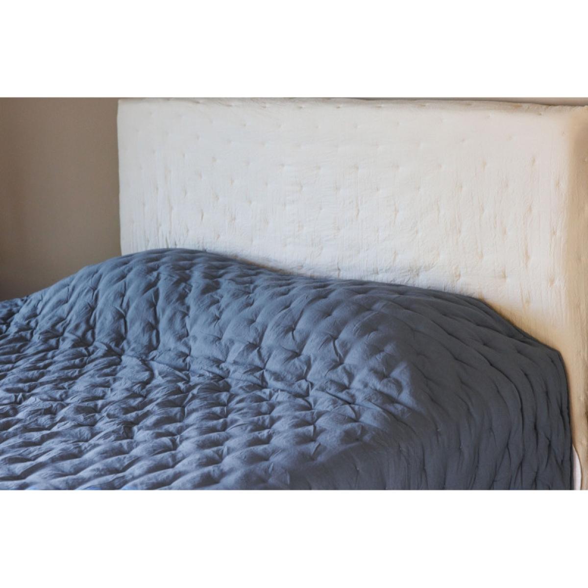 Couvre lit matelassé microfibre lavée ''Céleste'' toutes dimensions Vent du sud - Céleste Sauge