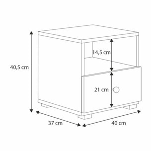 Comodino moderno Emi in grigio con maniglia in alluminio