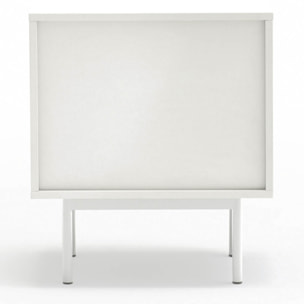 Mesita de noche Sierra 1 cajón y 1 cajón interno blanca