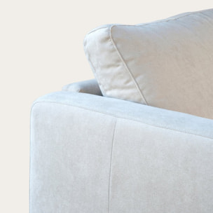 Canapé d'angle Vinson -textile, mousse pu, bois et panneau de particules-couleur beige 251 x 85 x 146 cm