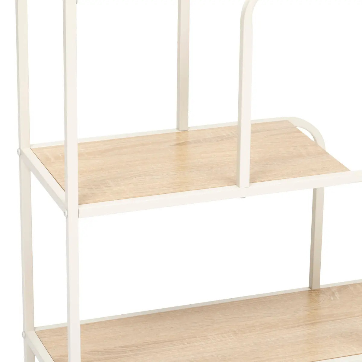 Console Curvy 2 étagères bois clair