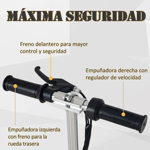 Patinete Eléctrico Plegable Metal 75x36x82-93 cm Rosa