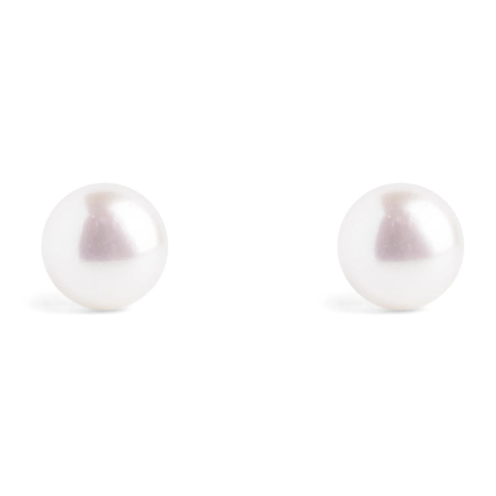 Pendientes Single Pearl Plata