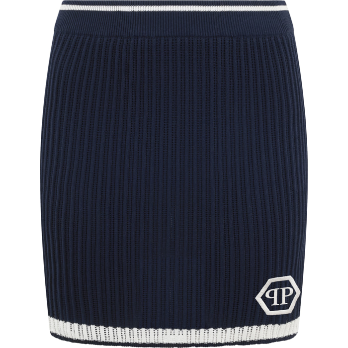 PHILIPP PLEIN Knitted Mini Skirt Hexagon