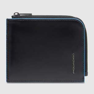 Piquadro Portefeuille porte-cartes de crédit homme zippé avec porte-monnaie et protection RFID