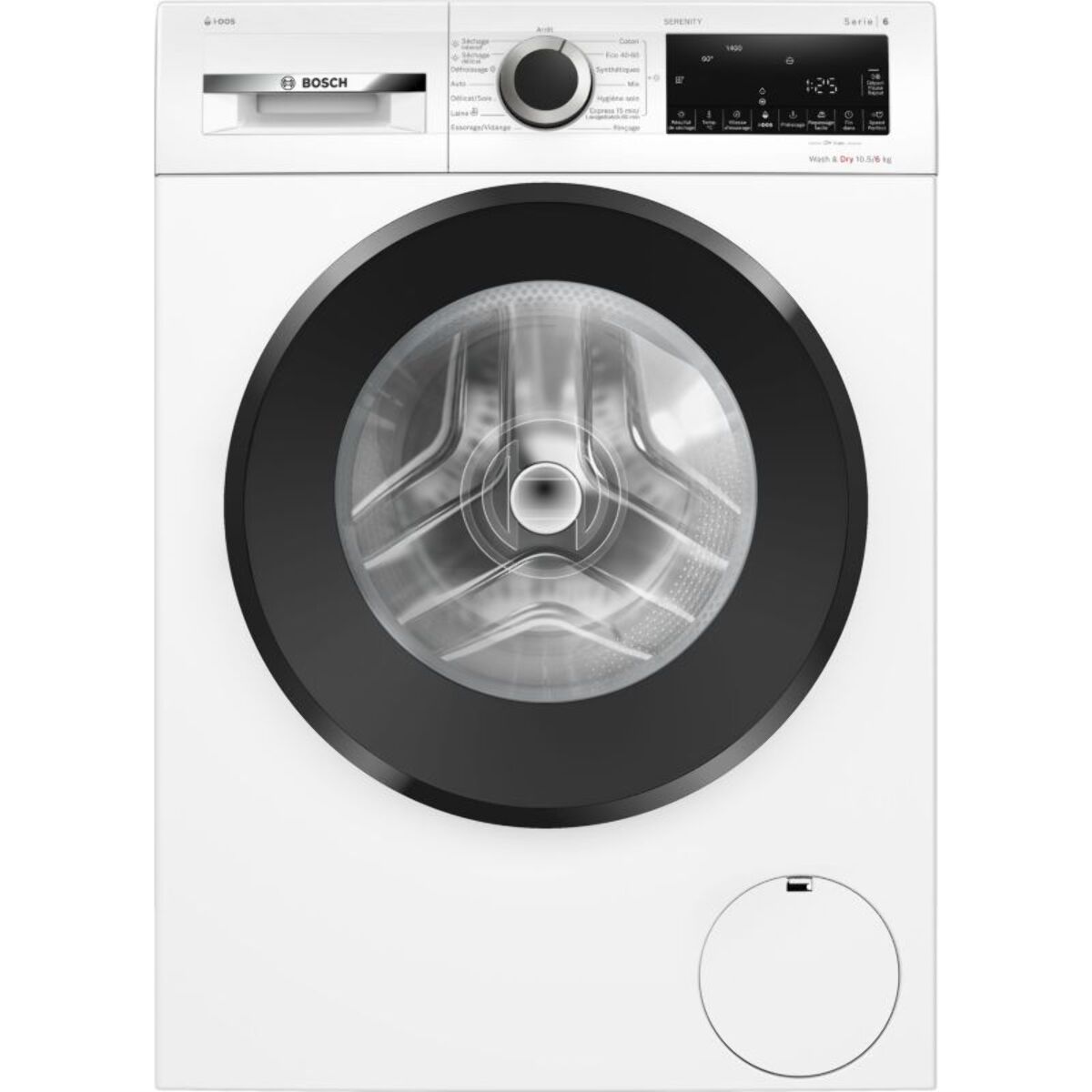 Lave linge séchant hublot BOSCH WNG254ASFR - 10,5/6 kg - 1400 tr/min - Classe D - Moteur induction - Dosage automatique - Série 6