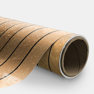 Rouleau revêtement adhésif vinyle au mètre - Sticker mural panneau de bois - CLAIR ET NOIR