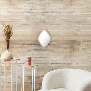 Miroir Deco Contour Bois Losange H34cm Elio