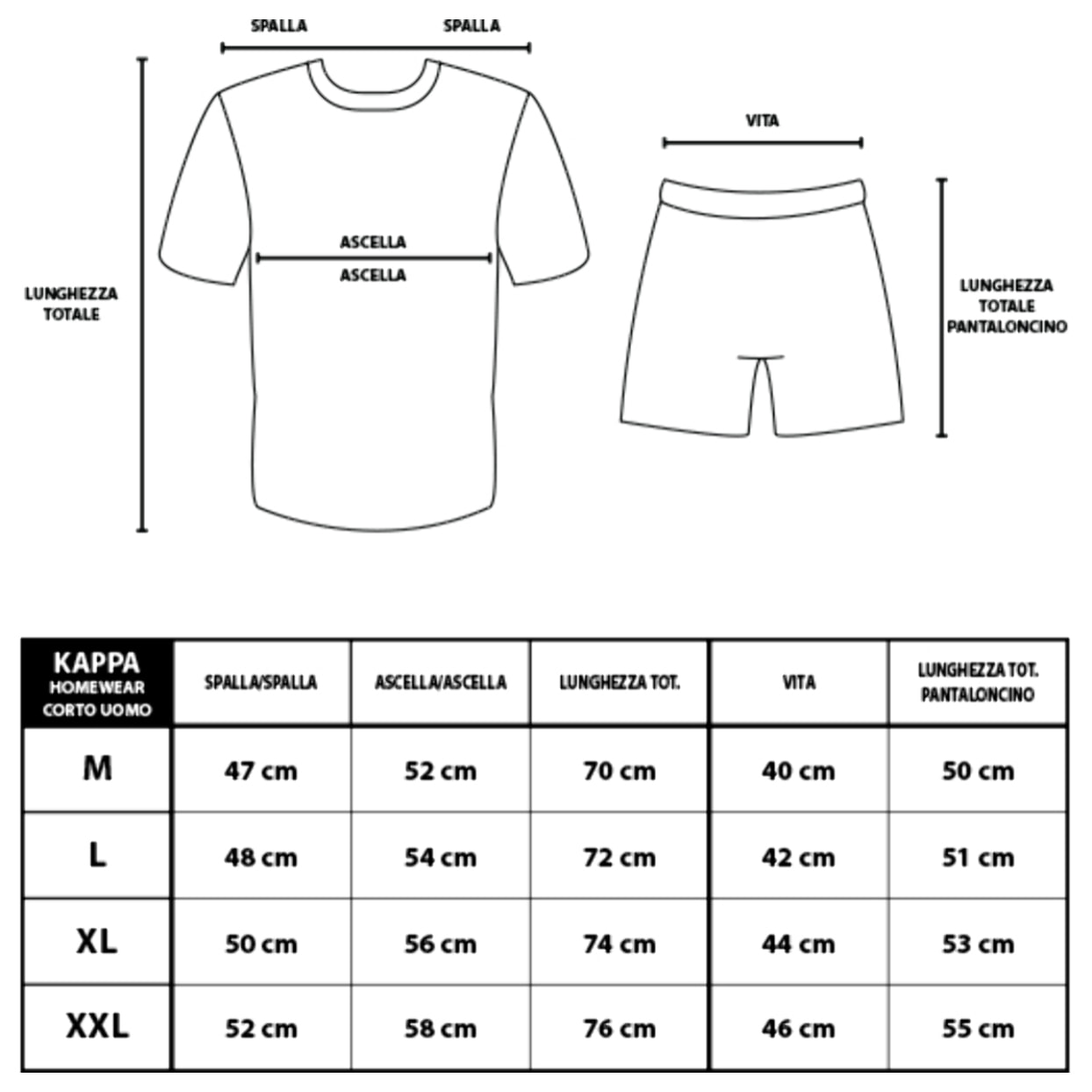 Completo Corto Uomo KAPPA Cotone Jersey