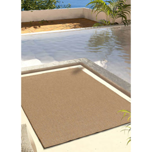 NATURA Alfombra de pasillo exterior natural en beige, 48x200