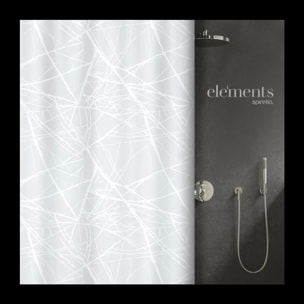 Rideau de douche Polyester FORES Blanc Elements by Spirella