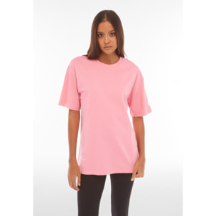 T-shirt donna comfort fit in jersey con scritta sul fondo