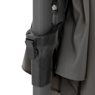 Parasol déporté rond "Naulia" Ardoise 3,3m en acier polyester et nylon