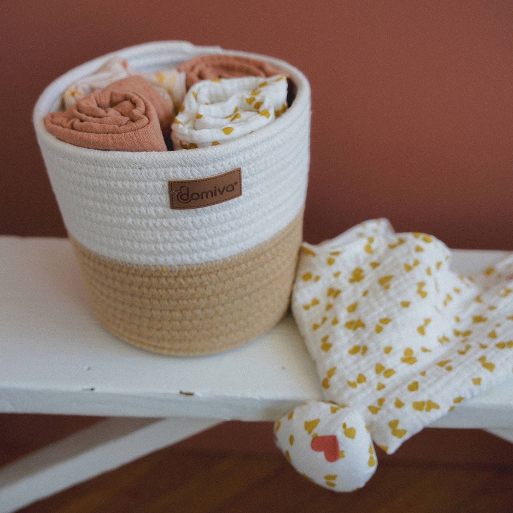 Lot de 2 panières de rangement pour bébé - Naturel