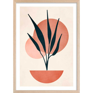 Affiche fleurs Copenhagen deco Affiche + cadre en bois - Chêne