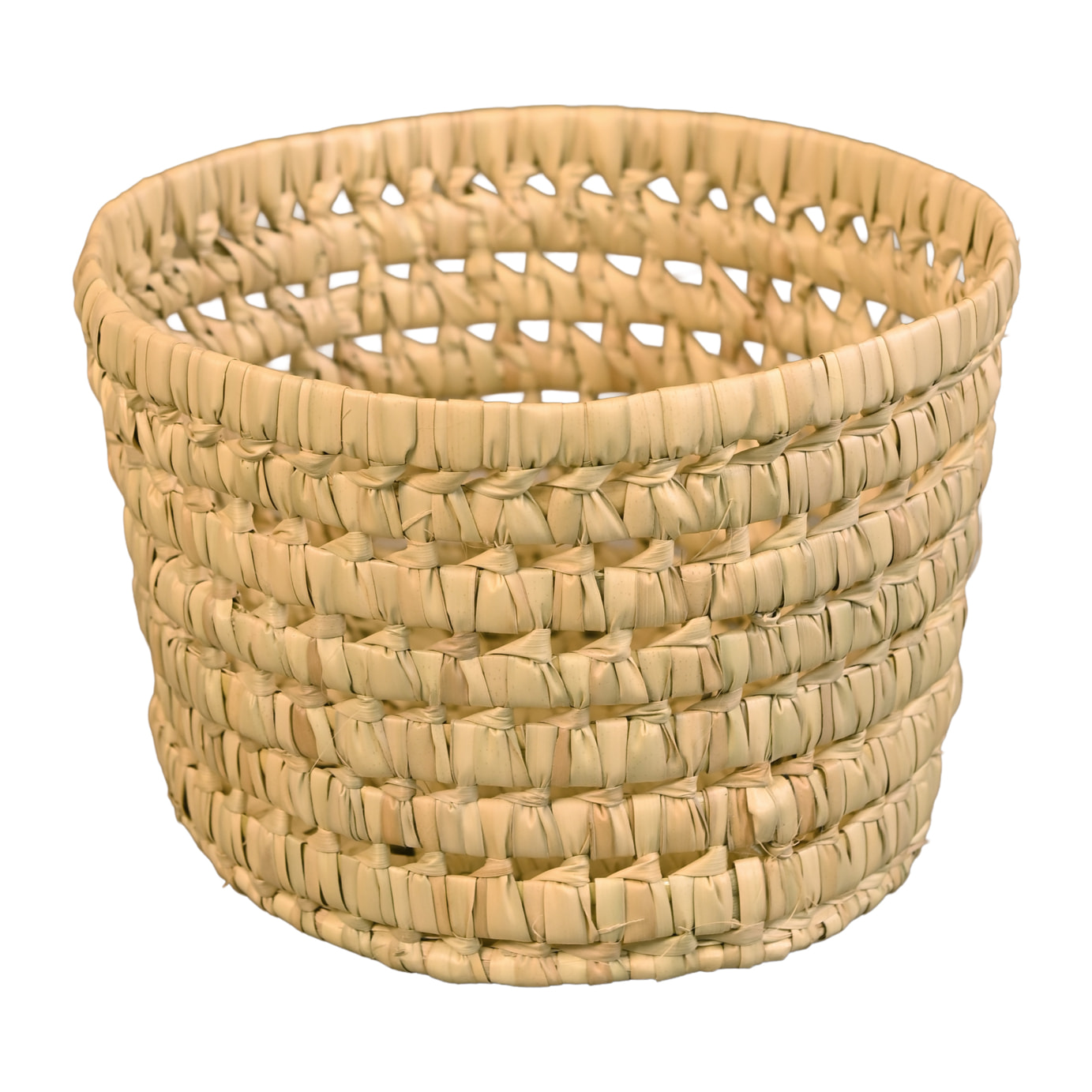 Panier de rangement rond feuilles de palmier - Naturel