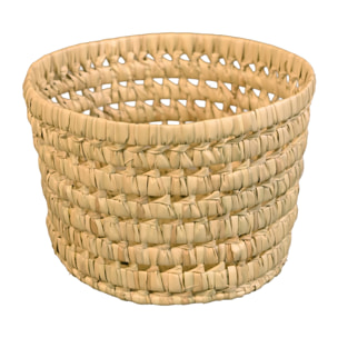 Panier de rangement rond feuilles de palmier - Naturel