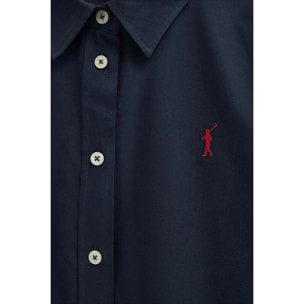 Camisa oxford azul marino de corte regular con bordado Rigby Go