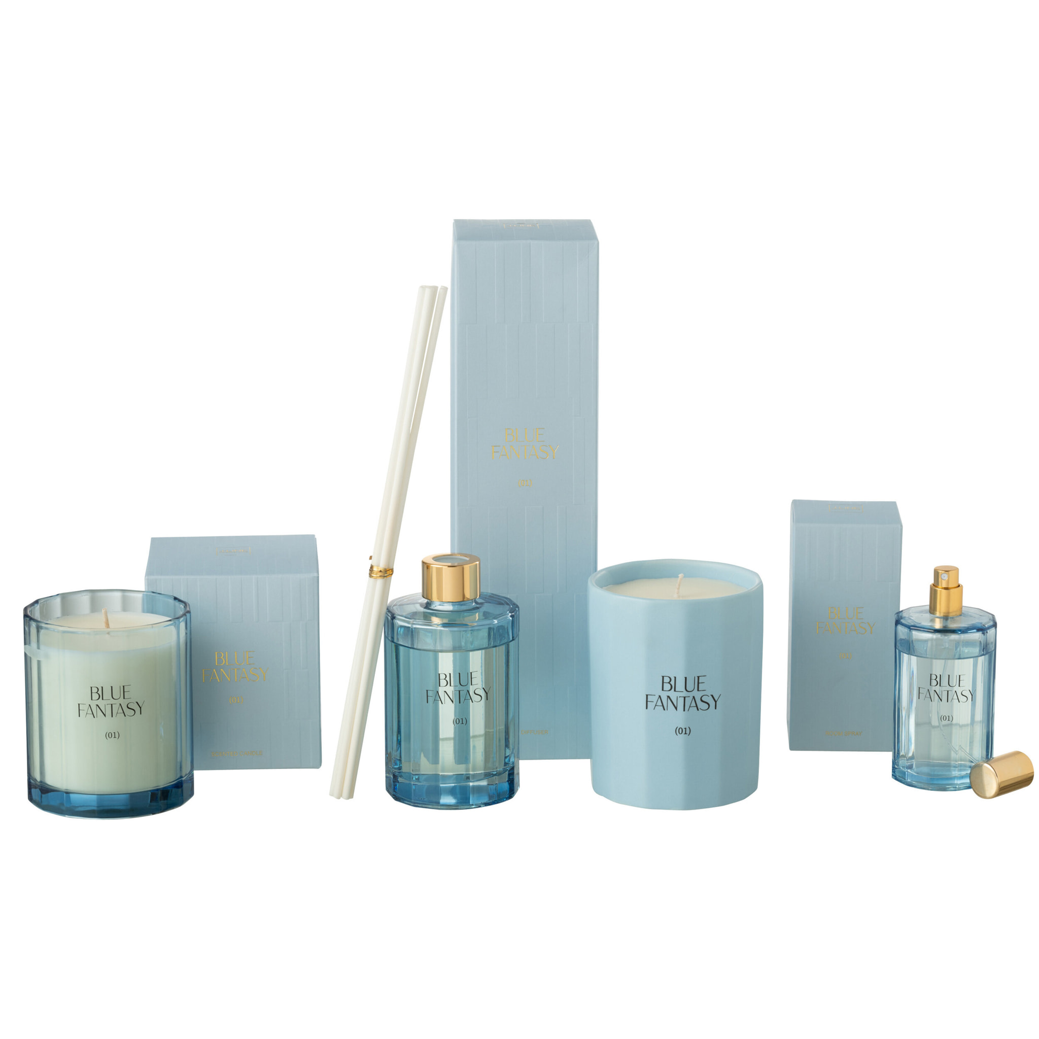 J-Line huile parfumée + bâtons - Blue Fantasy - bleu - 200 ml