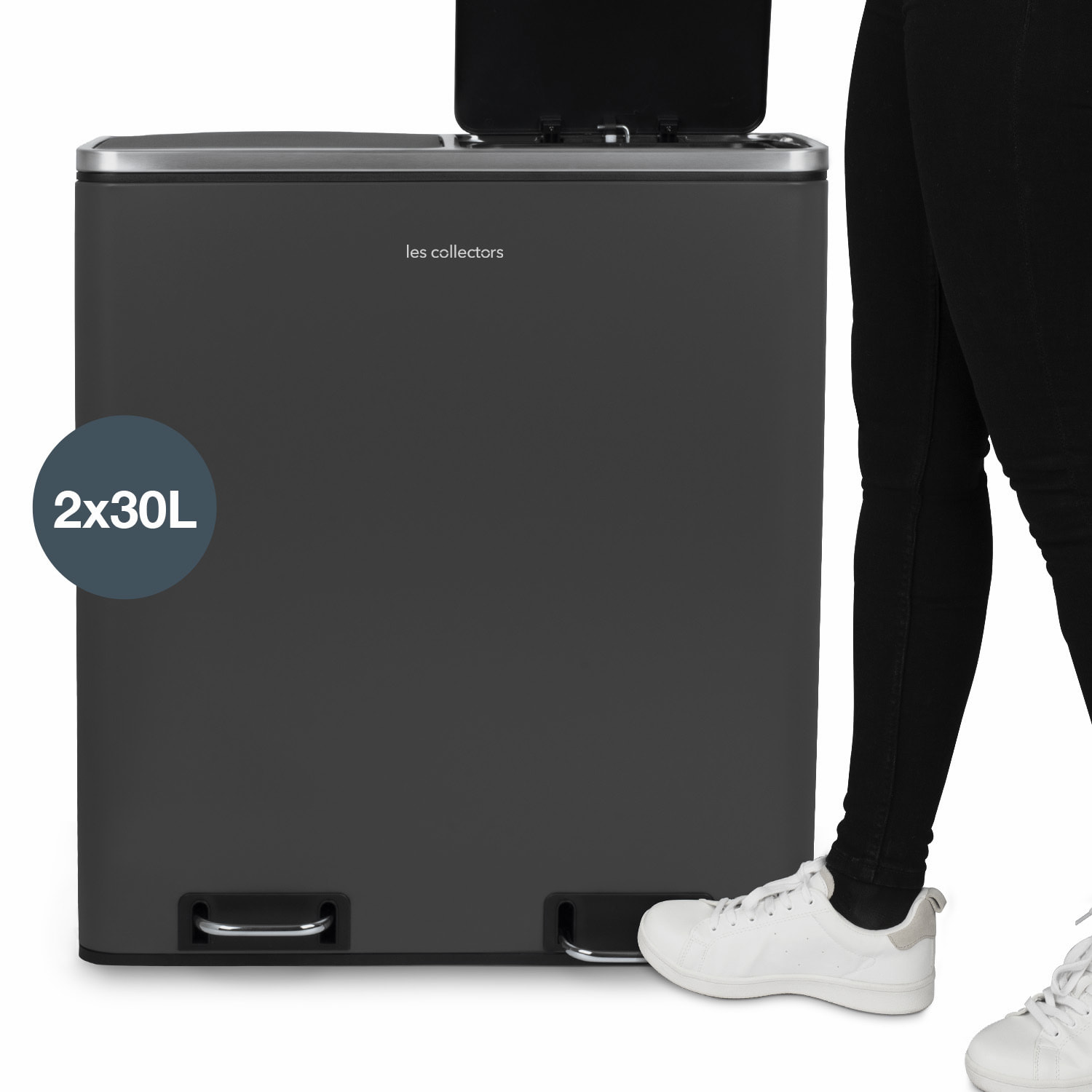 Papelera para reciclaje Les Collectors 2x30L – Gris oscuro Nº916