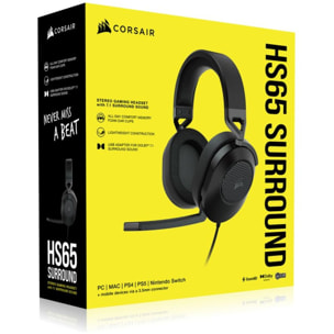 Casque gamer CORSAIR HS65 Surround Headset Carbon