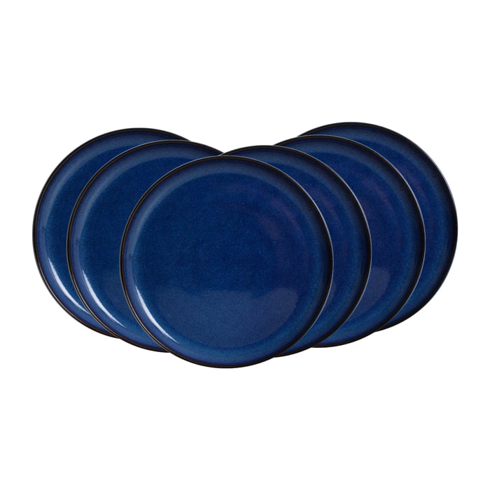 Lot de 6 petites assiettes à dessert, BLUE MOON