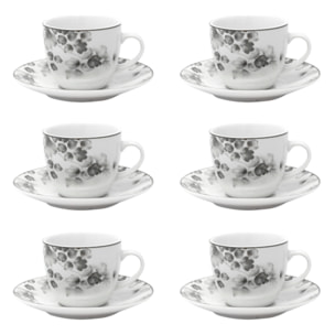 Set da caffè Foliage da 6 pezzi in porcellana
